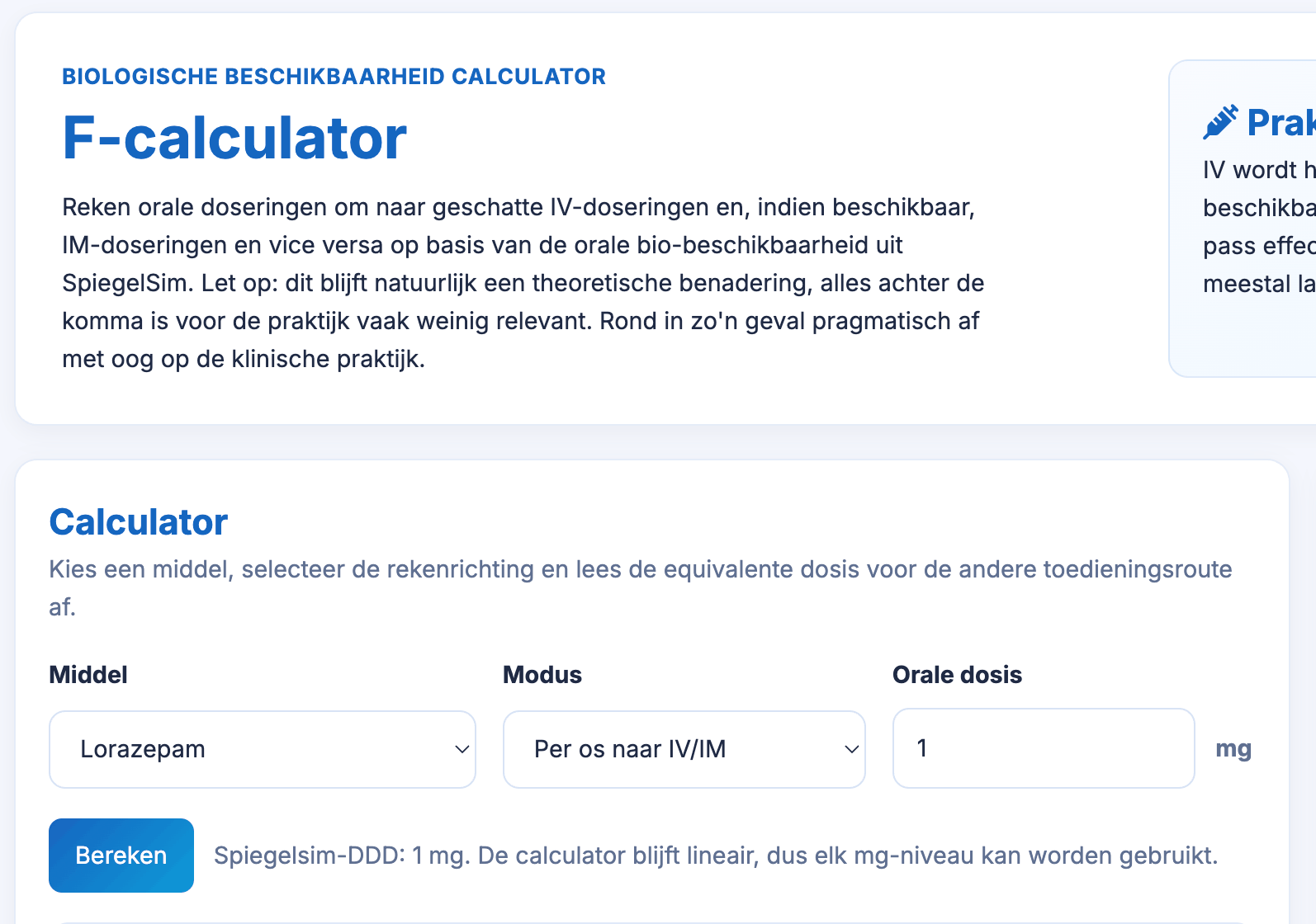 F-calculator screenshot